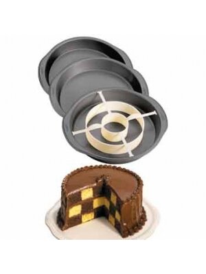 Moule a gateau Checkerboard Damier rond wilton